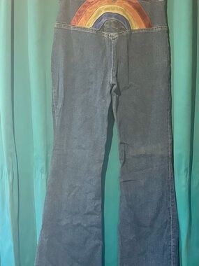 Women’s We The Free Blue Denim Flare Jeans with Rainbow suede Waist Detail
